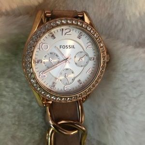 Fossil watch with leather band SOLD